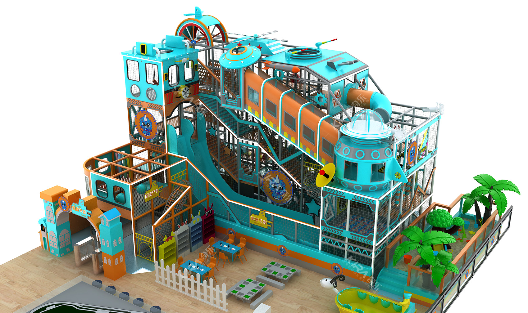 麒麟天宮是奇樂集團在2020年，在青島做的兒童樂園-彈跳迷宮，這個麒麟天宮也是屬于兒童樂園的一種，